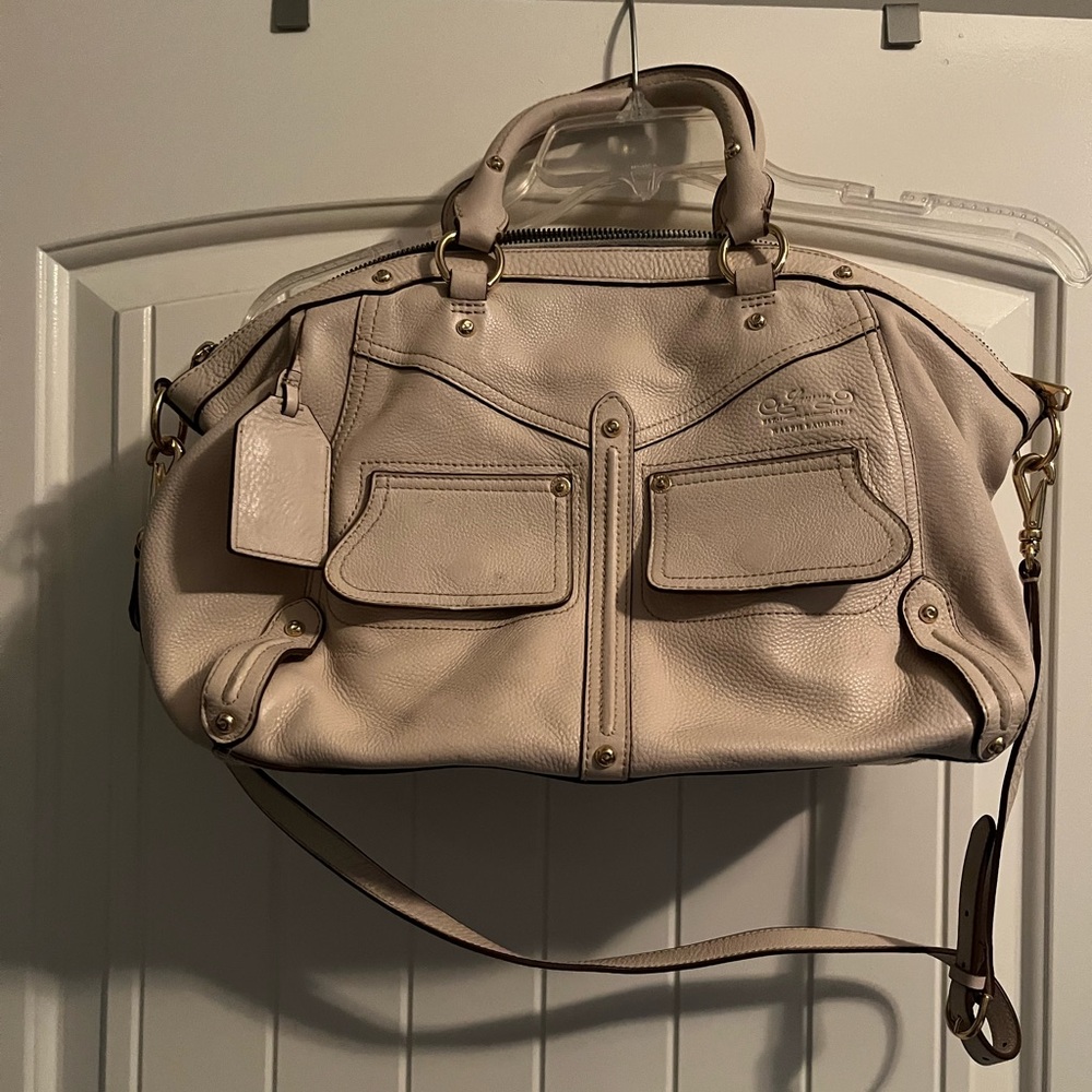 Beige Ralph Lauren hobo bag with duster